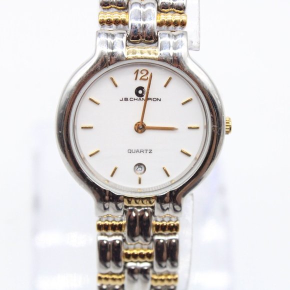 J.B Champion Watch Womens Multi-Toned Stainless Steel Classic White Dial - Picture 3 of 8